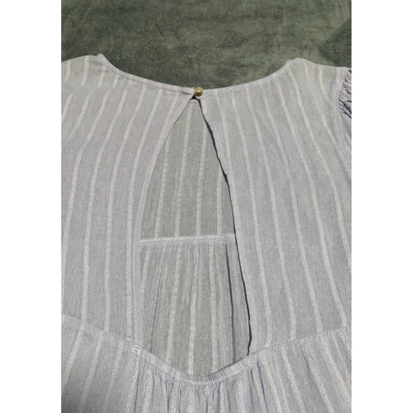 American Eagle Top Blouse Womens XS Lavender Woven Tiered Open Back Babydoll - Picture 11 of 15